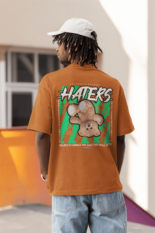 Herren Oversize Shirt Haters Back Print