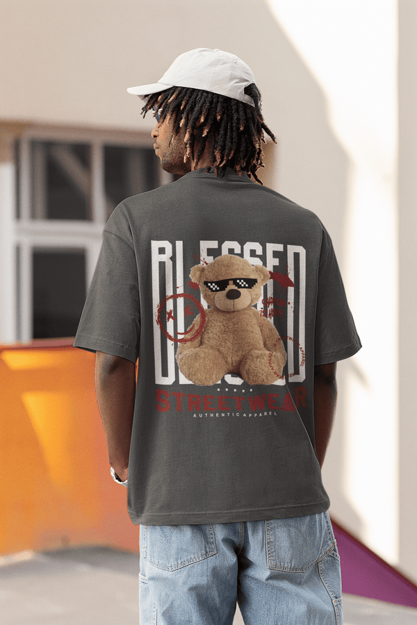Herren Oversize Shirt Blessed Back Print