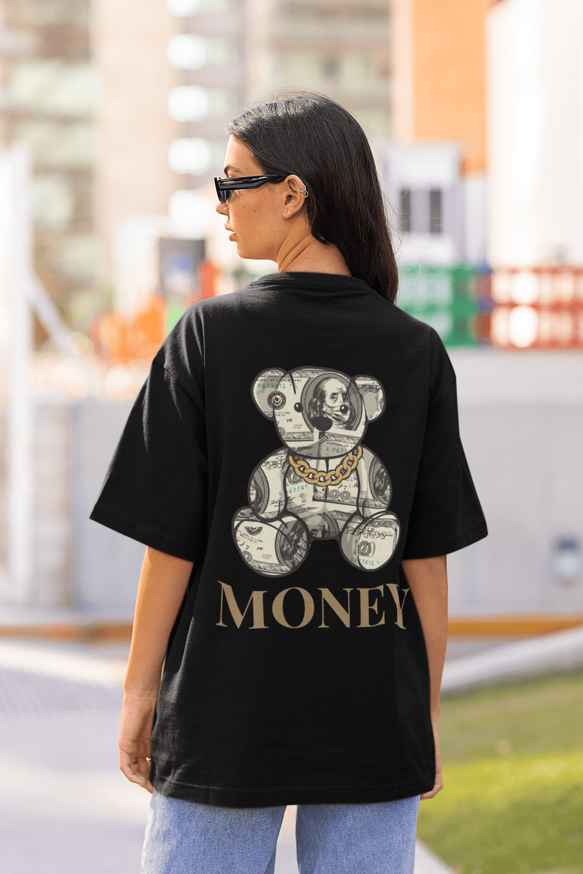 Damen Oversize Shirt Money Back Print