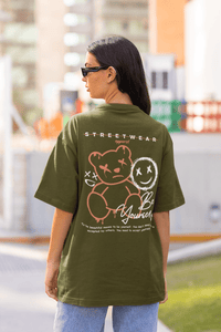 Damen Oversize Shirt Apparel Be Yourself Back Print