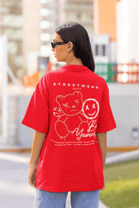 Damen Oversize Shirt Apparel Be Yourself Back Print