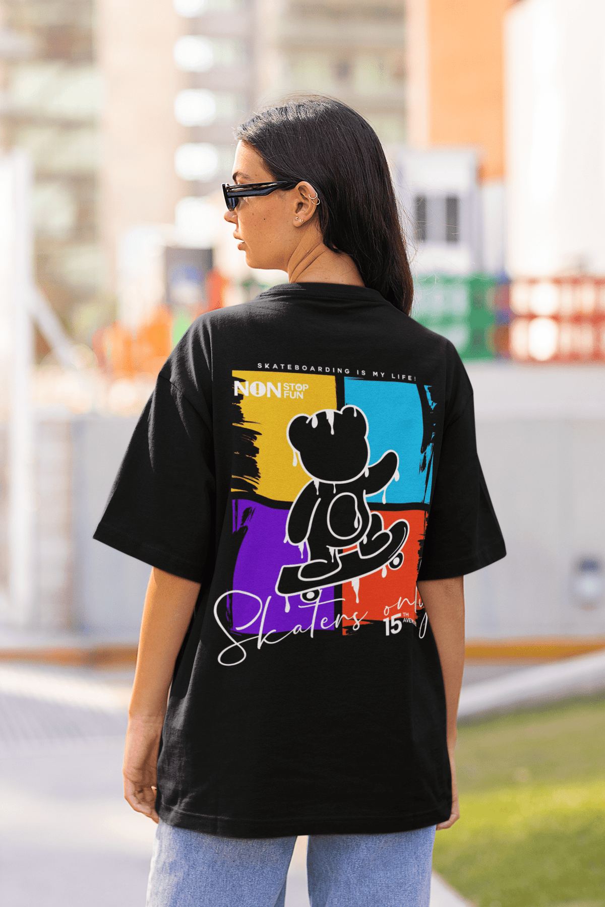 Damen Oversize Shirt Skaters Only Back Print