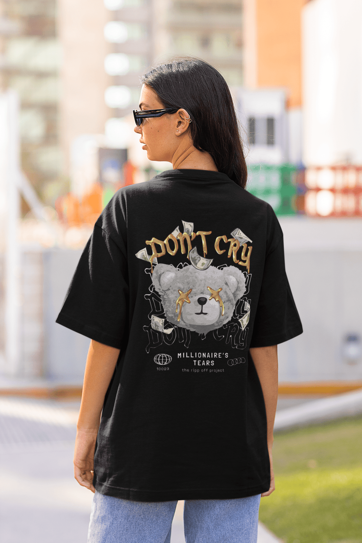 Damen Oversize Shirt Don´t Cry Back Print