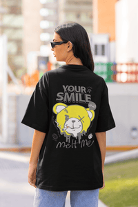 Damen Oversize Shirt Your Smile Melt Me Back Print