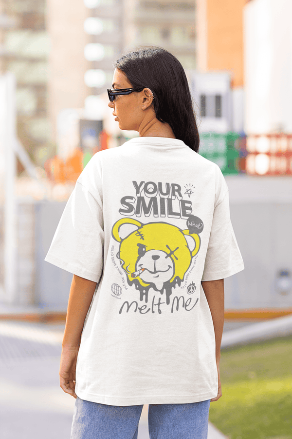 Damen Oversize Shirt Your Smile Melt Me Back Print