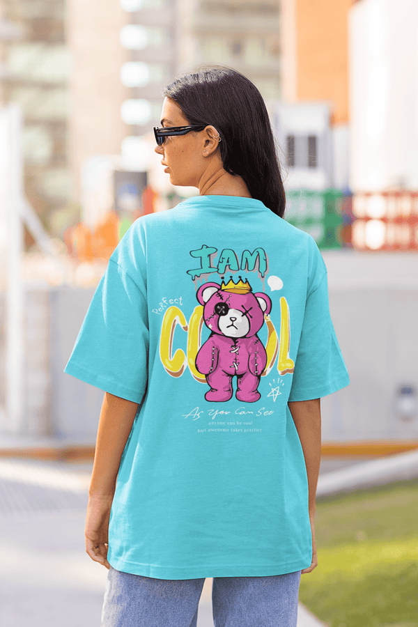 Damen Oversize Shirt I am Cool Back Print