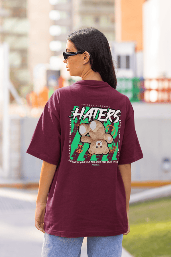 Damen Oversize Shirt Haters Back Print