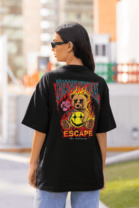 Damen Oversize Shirt Escape Back Print