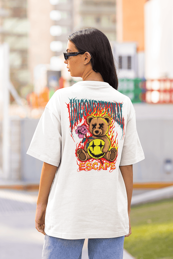 Damen Oversize Shirt Escape Back Print