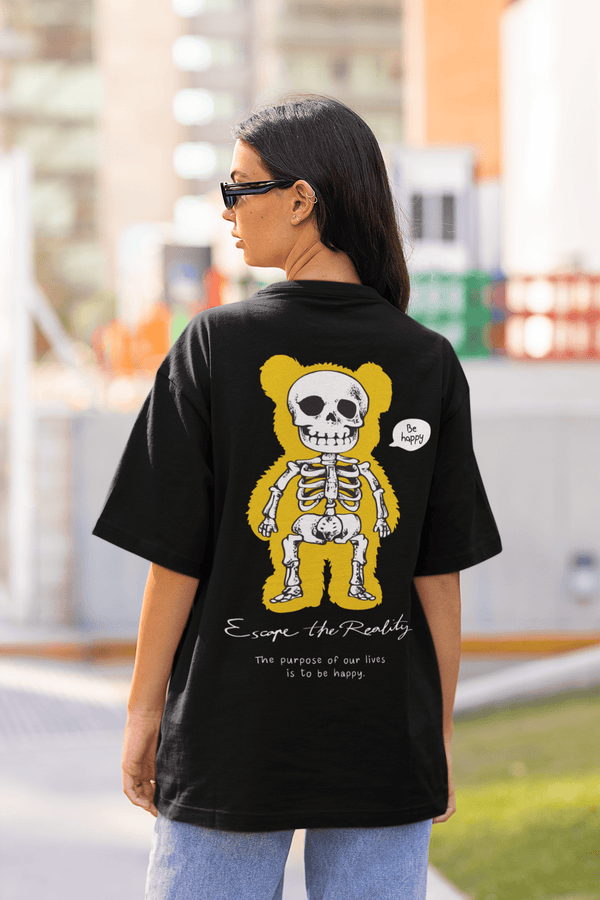 Damen Oversize Shirt Escape the Reality Back Print