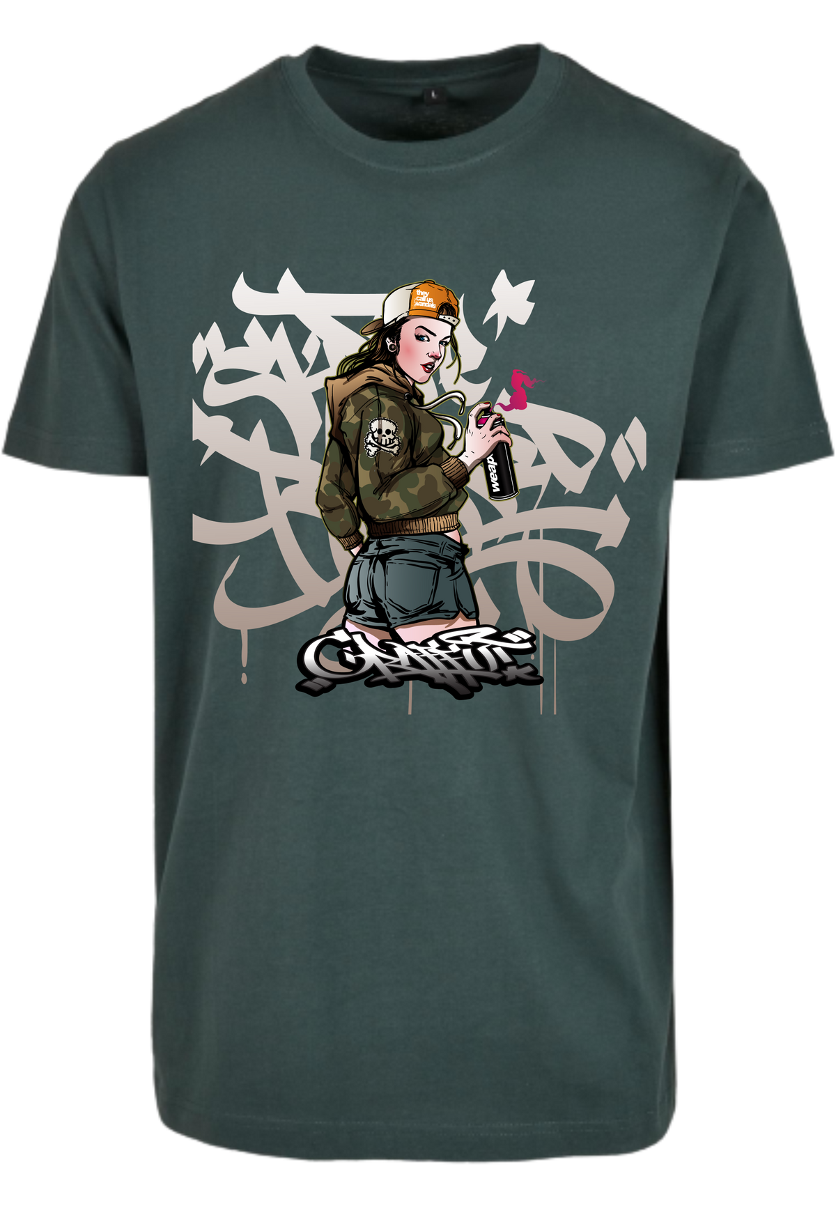 Herren T-Shirt dem beeindruckenden Sprayerin Aufdruck