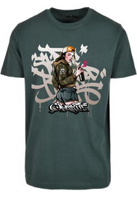 Herren T-Shirt dem beeindruckenden Sprayerin Aufdruck
