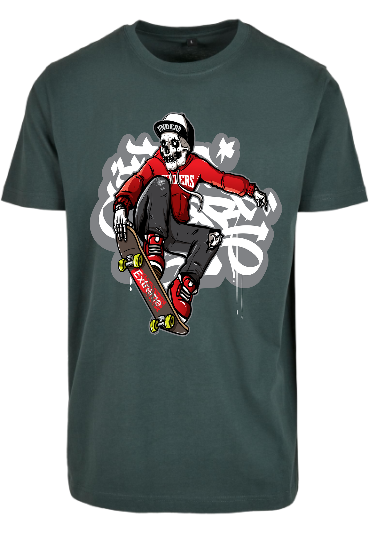 Herren T-Shirt mit Skelett-Skater Aufdruck