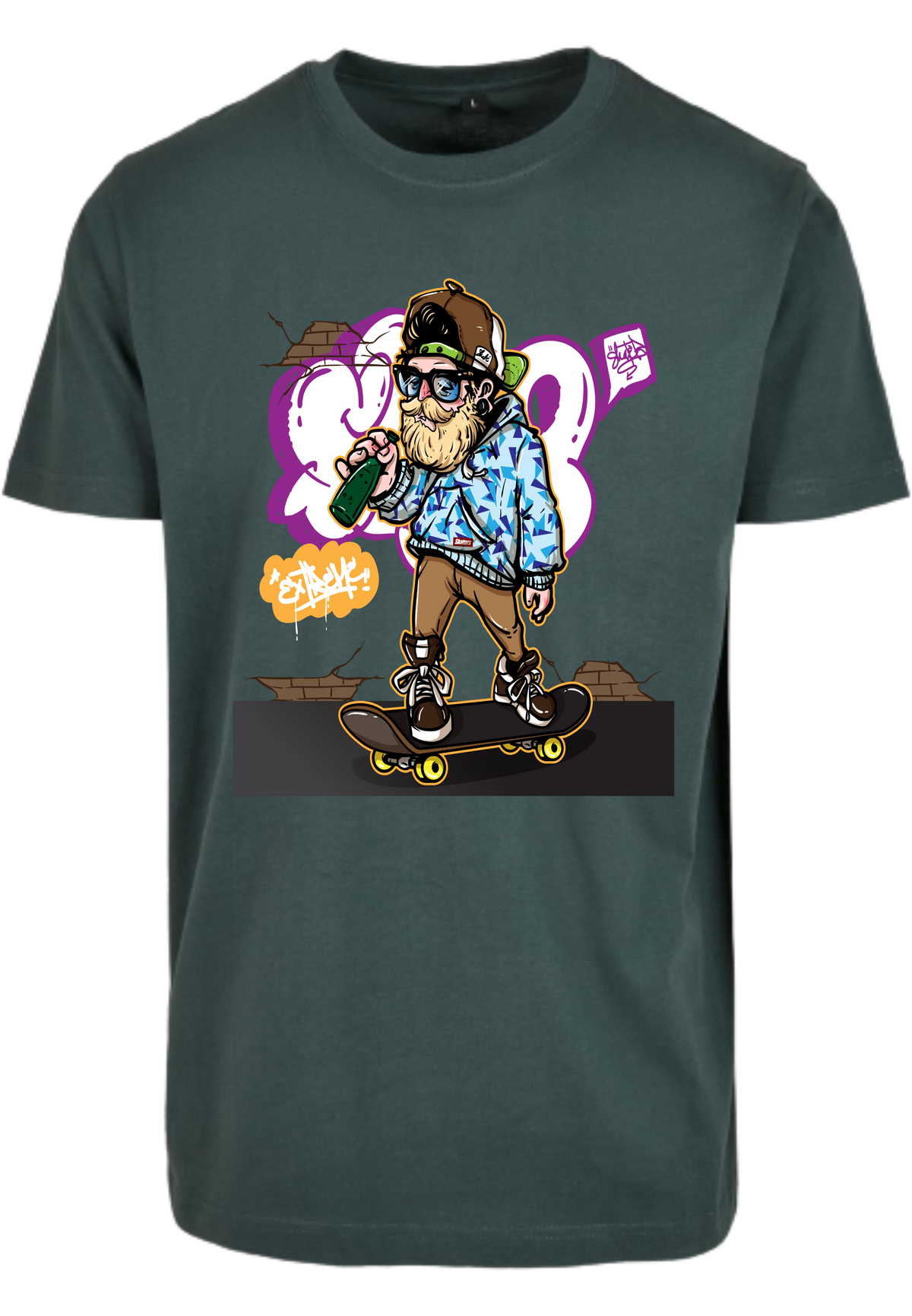 Herren T-Shirt mit lässigen Skateboardfahrer Aufdruck