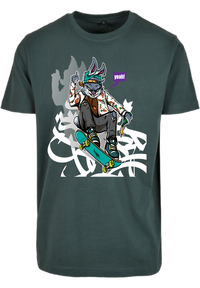 Herren T-Shirt mit verspielten Skater-Bunny Aufdruck