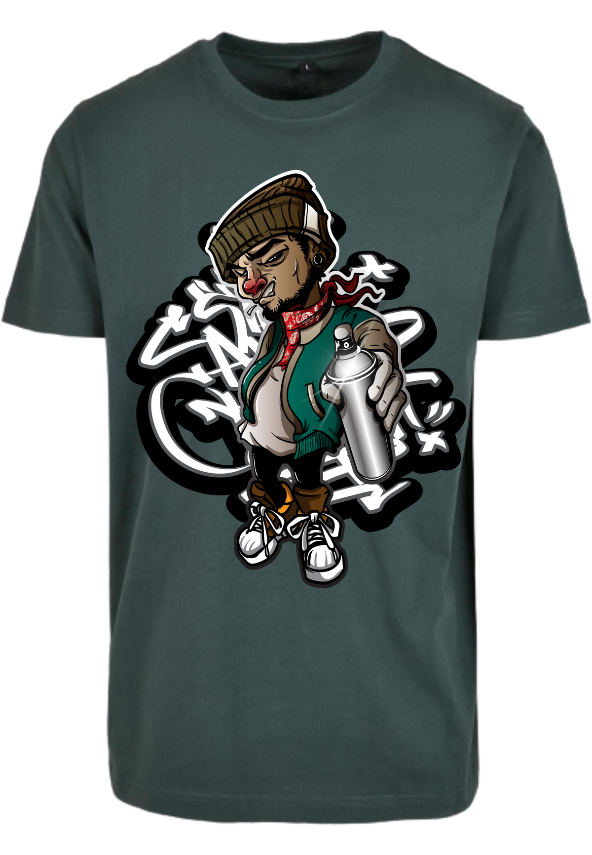 Herren T-Shirt mit Graffiti-Sprayer Aufdruck