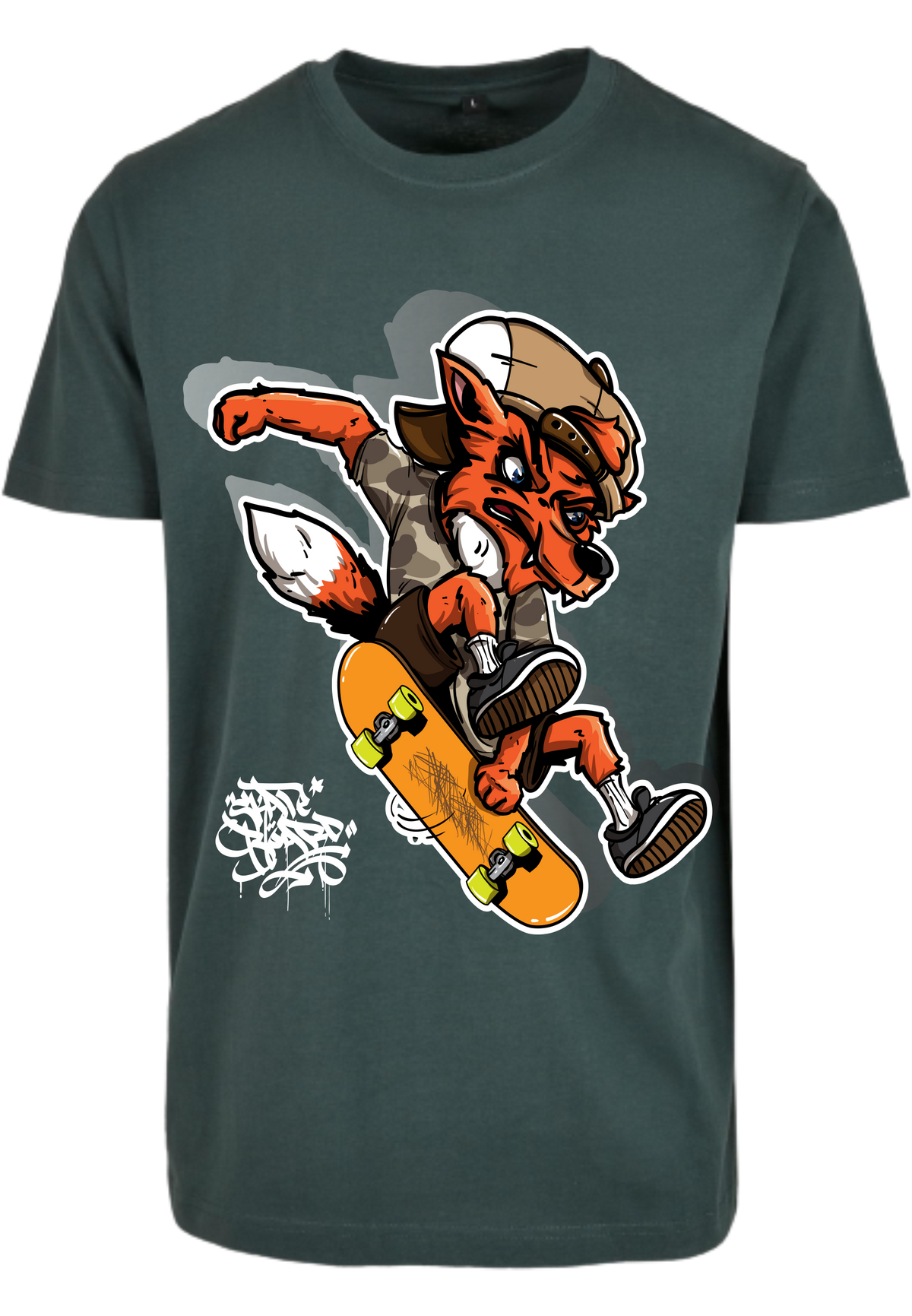 Herren T-Shirt mit coolen Skater-Fuchs Aufdruck