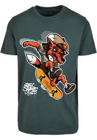 Herren T-Shirt mit coolen Skater-Fuchs Aufdruck