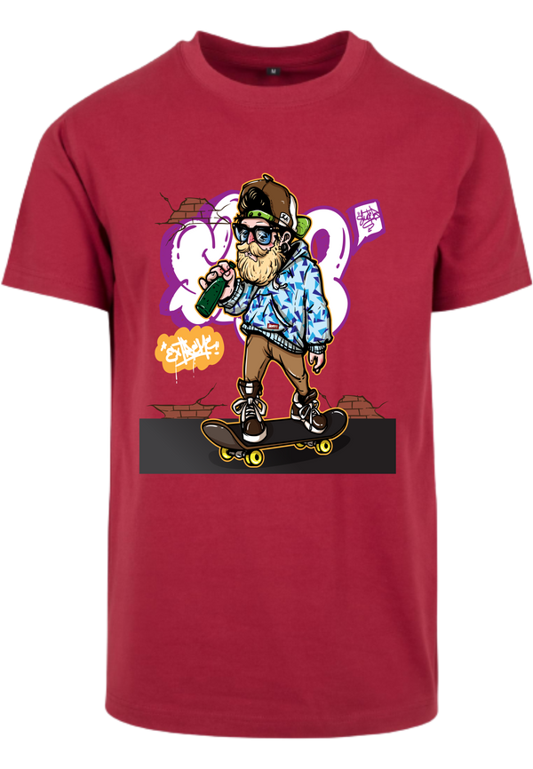 Herren T-Shirt mit lässigen Skateboardfahrer Aufdruck