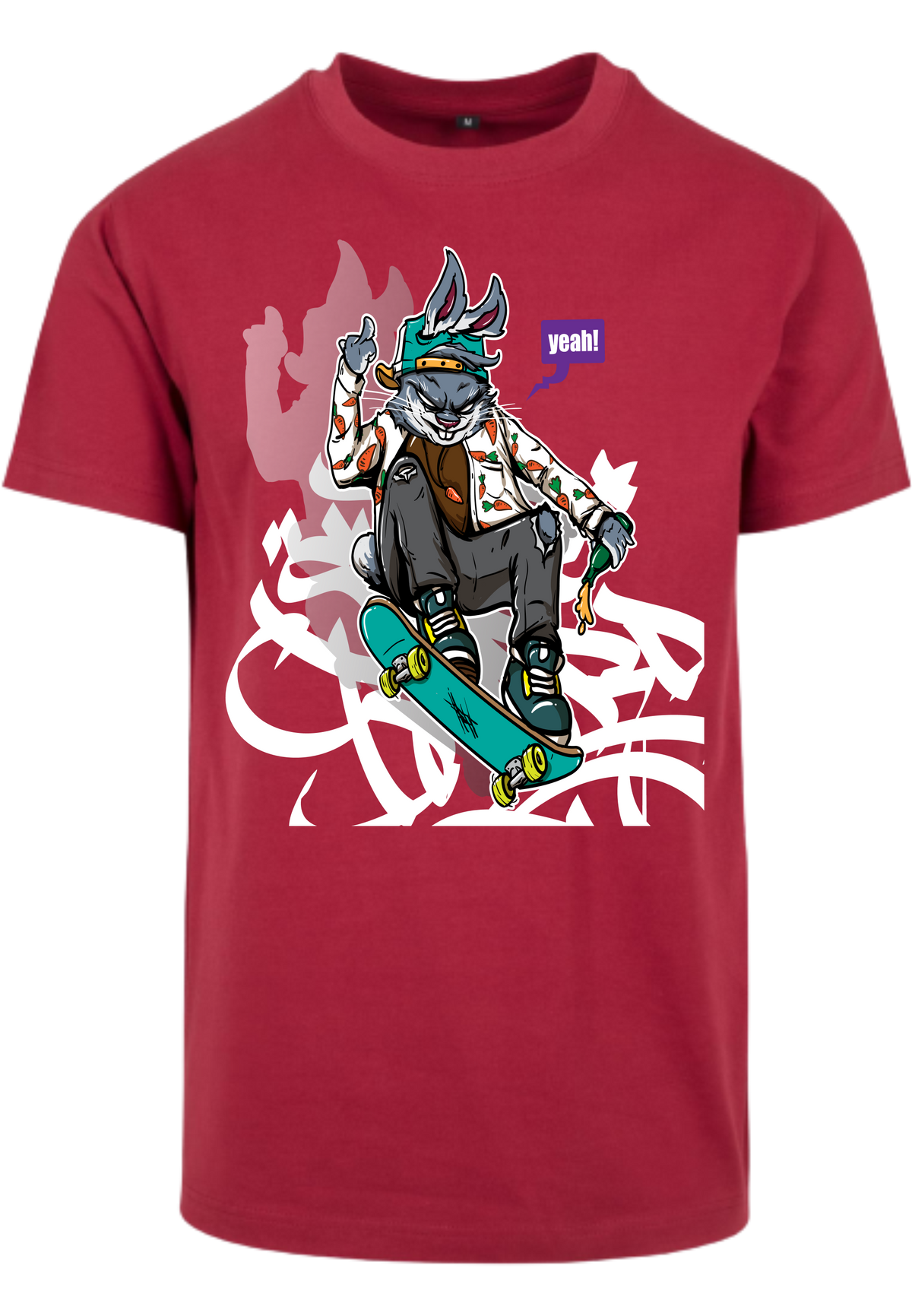 Herren T-Shirt mit verspielten Skater-Bunny Aufdruck
