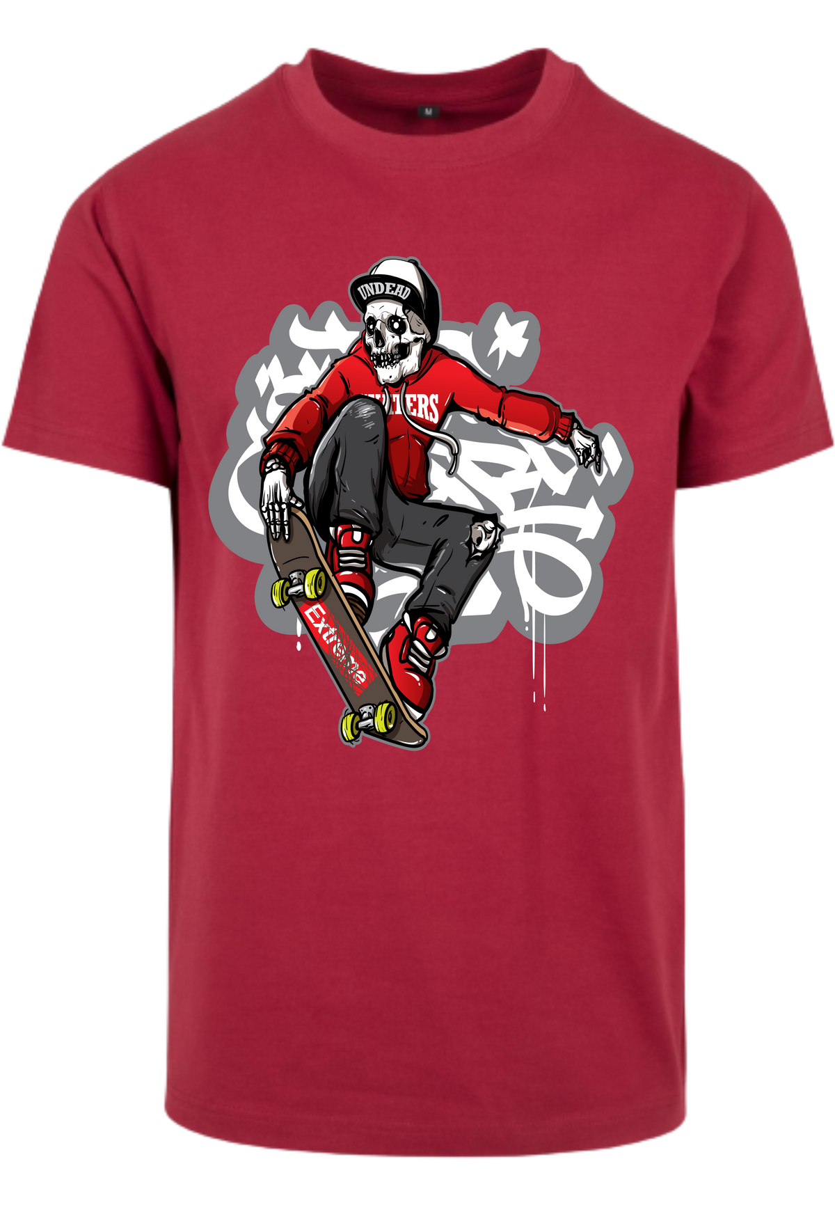 Herren T-Shirt mit Skelett-Skater Aufdruck