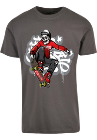Herren T-Shirt mit Skelett-Skater Aufdruck