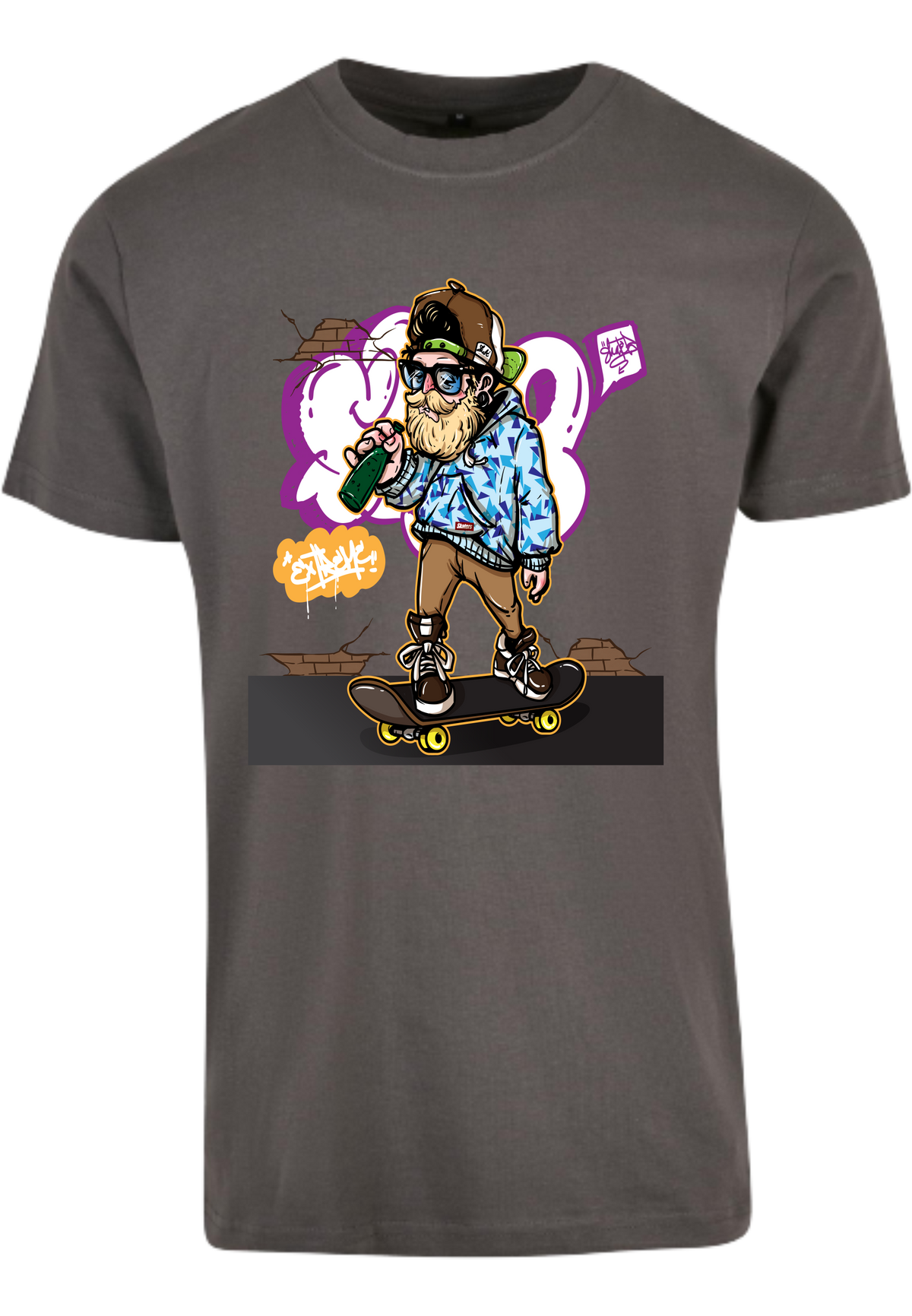Herren T-Shirt mit lässigen Skateboardfahrer Aufdruck