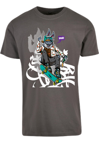 Herren T-Shirt mit verspielten Skater-Bunny Aufdruck
