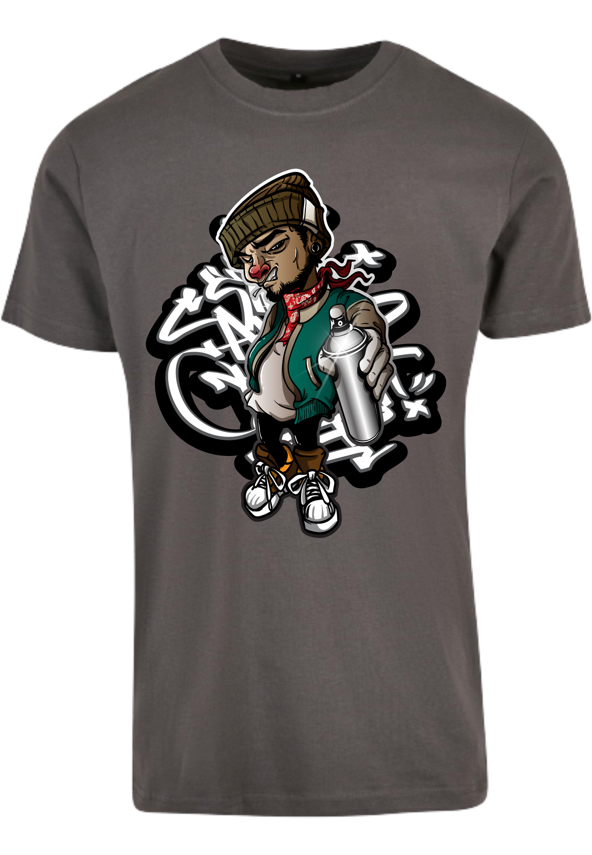 Herren T-Shirt mit Graffiti-Sprayer Aufdruck