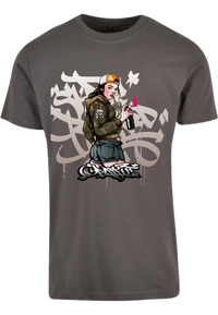 Herren T-Shirt dem beeindruckenden Sprayerin Aufdruck