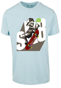 Herren T-Shirt mit einzigartigen Skelett-Skater Aufdruck