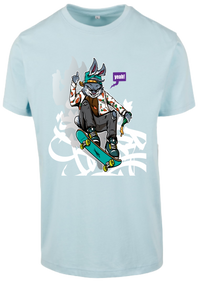 Herren T-Shirt mit verspielten Skater-Bunny Aufdruck