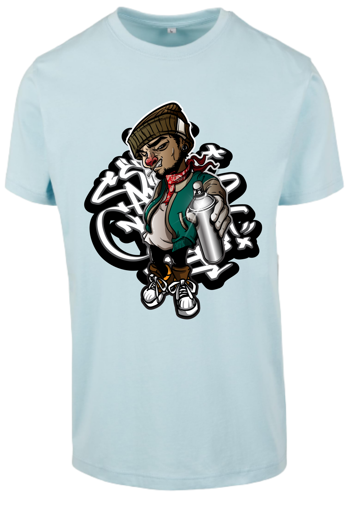 Herren T-Shirt mit Graffiti-Sprayer Aufdruck