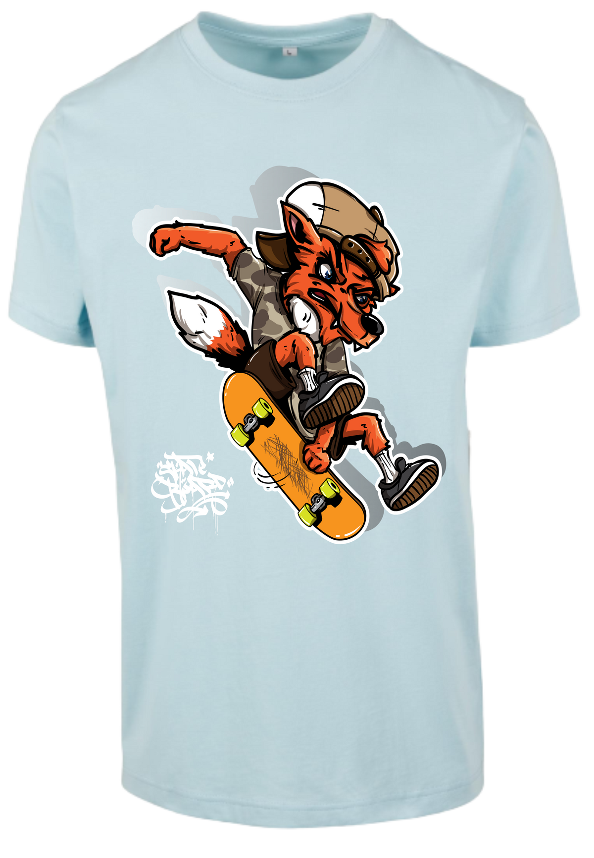 Herren T-Shirt mit coolen Skater-Fuchs Aufdruck