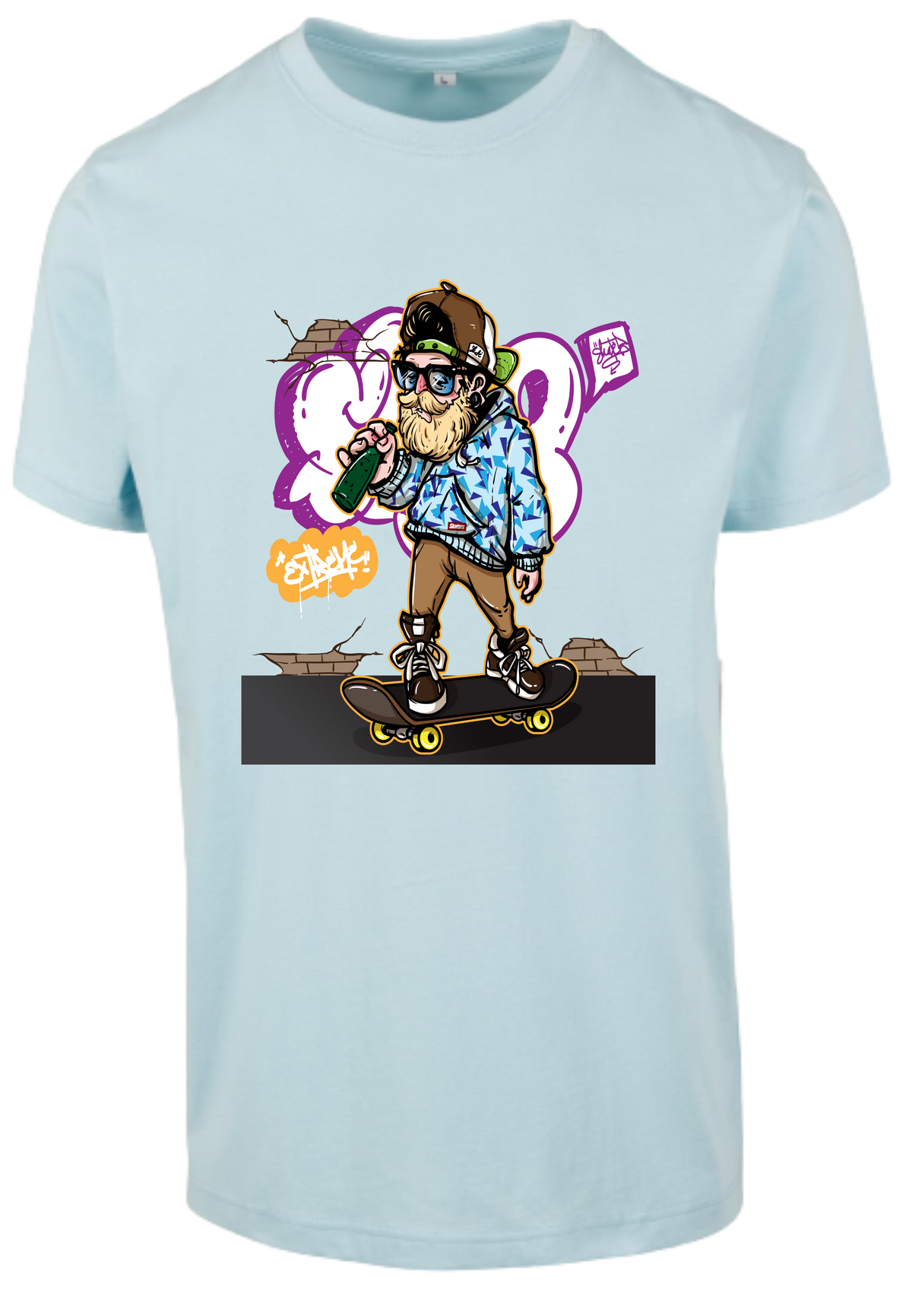 Herren T-Shirt mit lässigen Skateboardfahrer Aufdruck