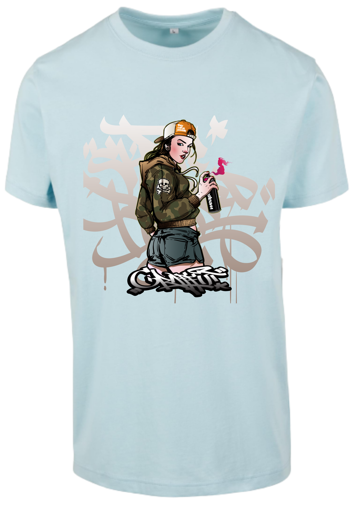 Herren T-Shirt dem beeindruckenden Sprayerin Aufdruck