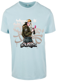 Herren T-Shirt dem beeindruckenden Sprayerin Aufdruck