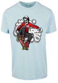 Herren T-Shirt mit Skelett-Skater Aufdruck
