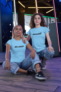 Beste Freunde Partner T-Shirt Set mit Blondie und Brownie Aufdruck