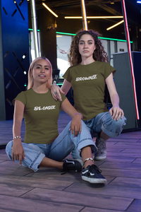 Beste Freunde Partner T-Shirt Set mit Blondie und Brownie Aufdruck