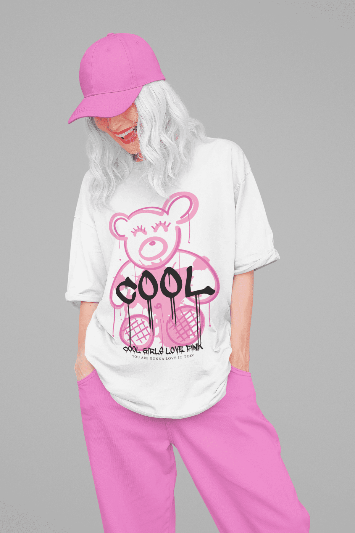 Damen Oversize Shirt Cool Front Print