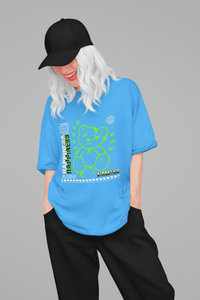 Damen Oversize Shirt Happiness Front Print
