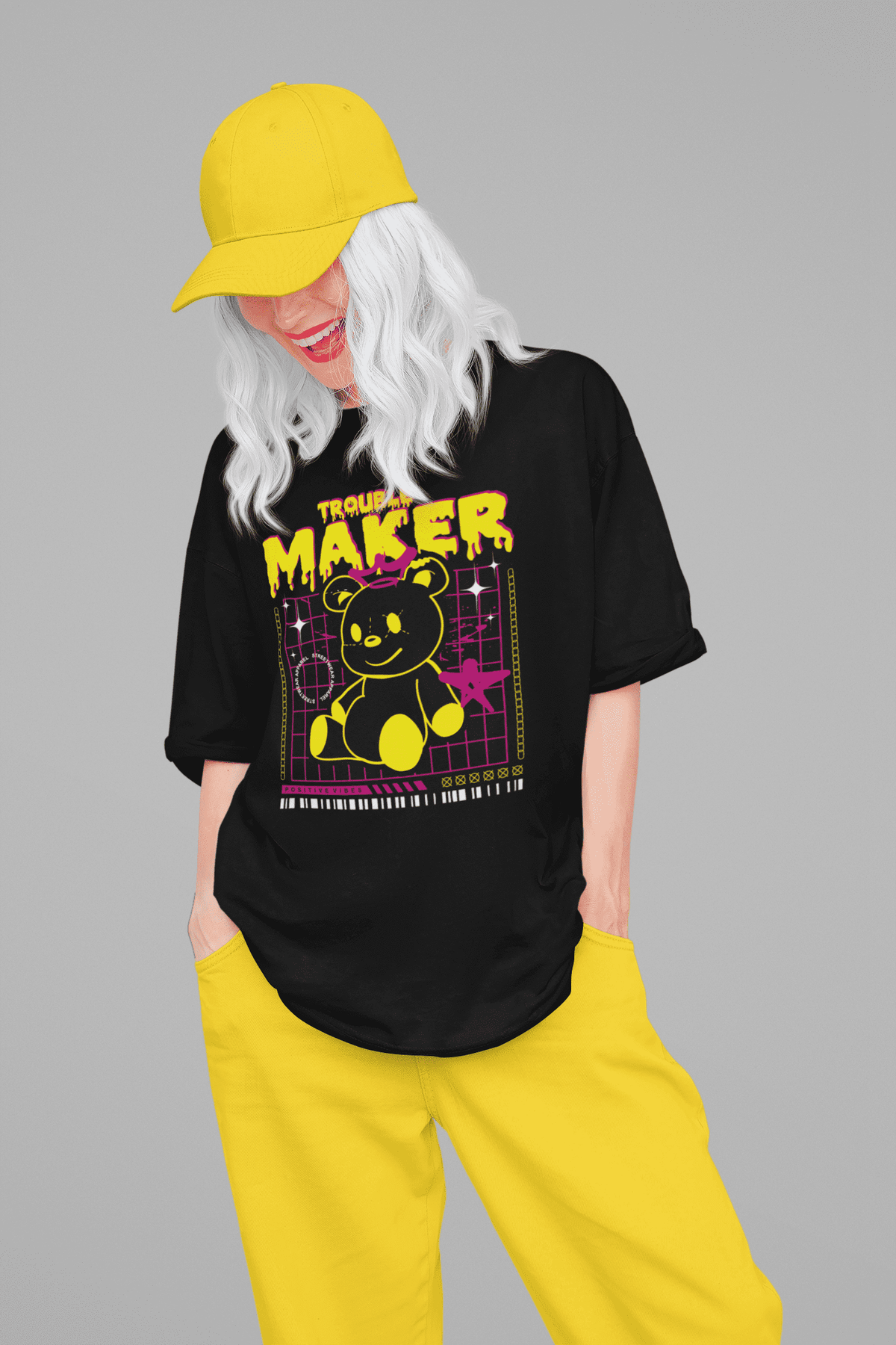 Damen Oversize Shirt Trouble Maker