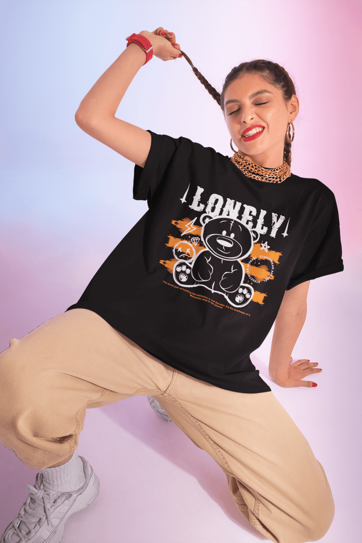 Damen Oversize Shirt Lonely