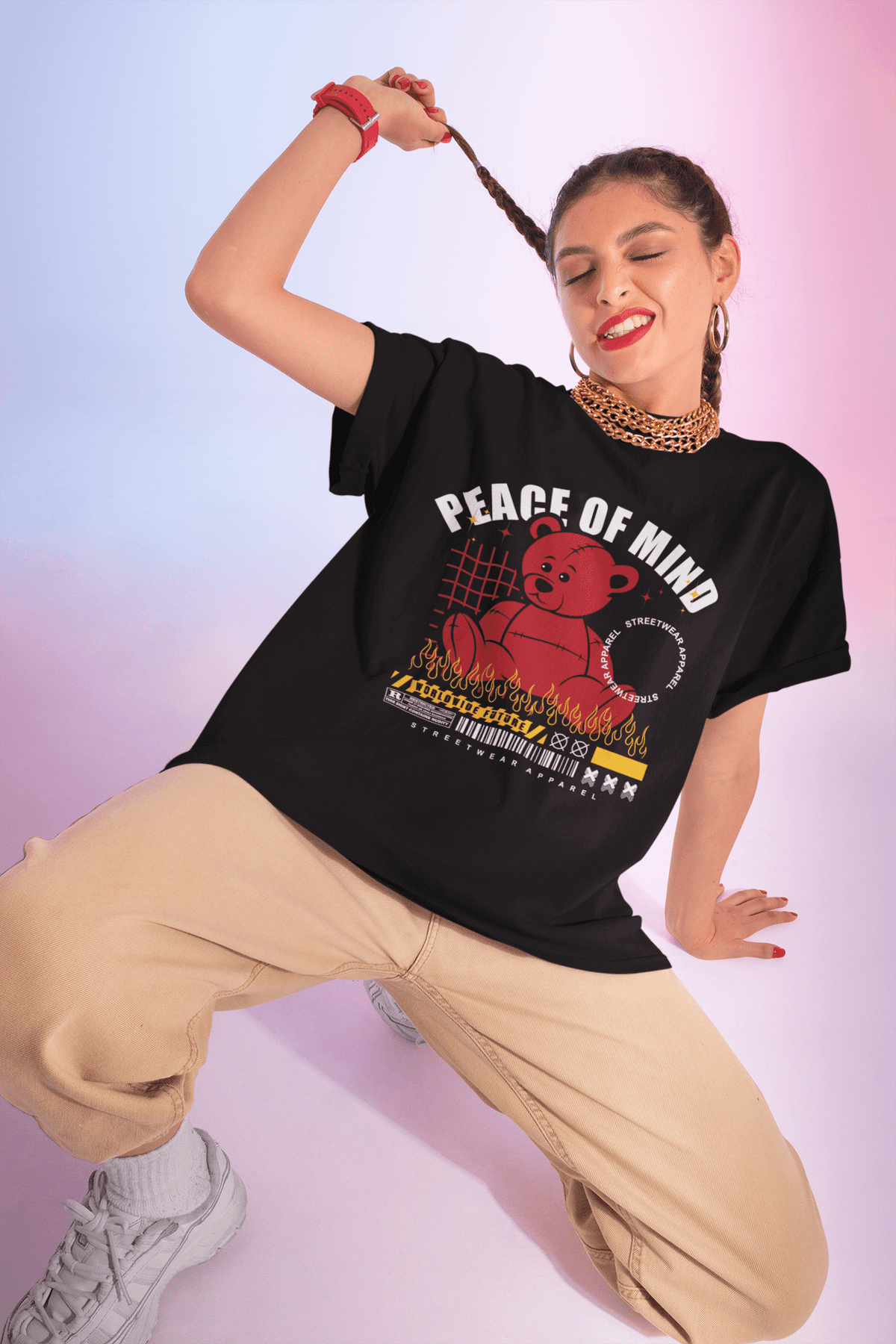 Damen Oversize Shirt Peace of Mind