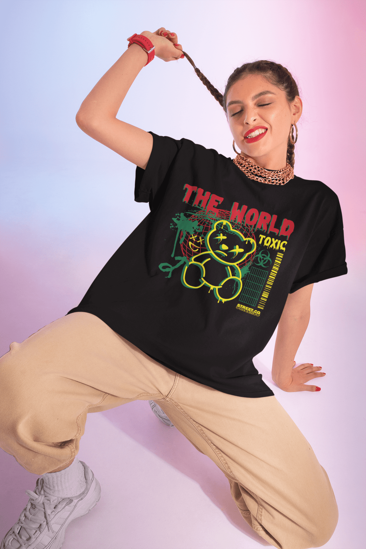 Damen Oversize Shirt The World Toxic