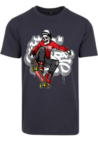 Herren T-Shirt mit Skelett-Skater Aufdruck