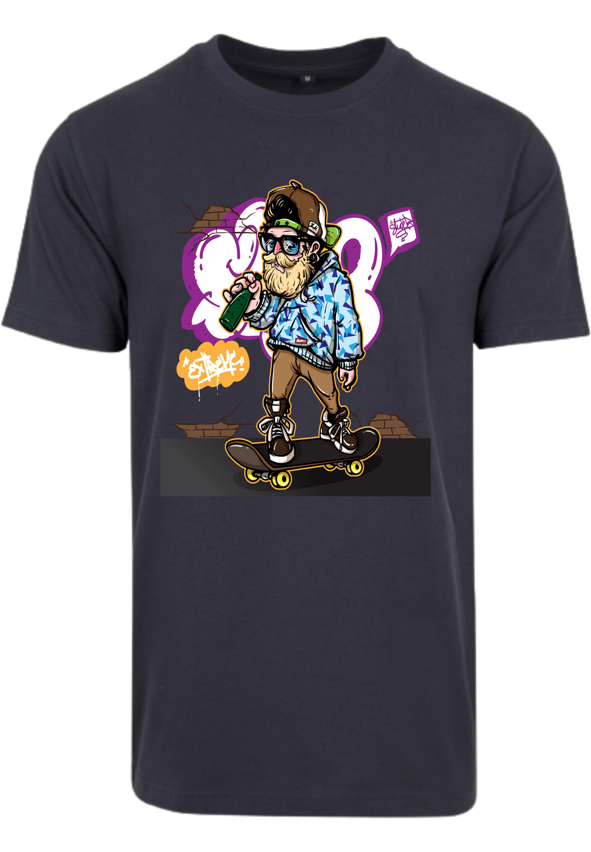 Herren T-Shirt mit lässigen Skateboardfahrer Aufdruck