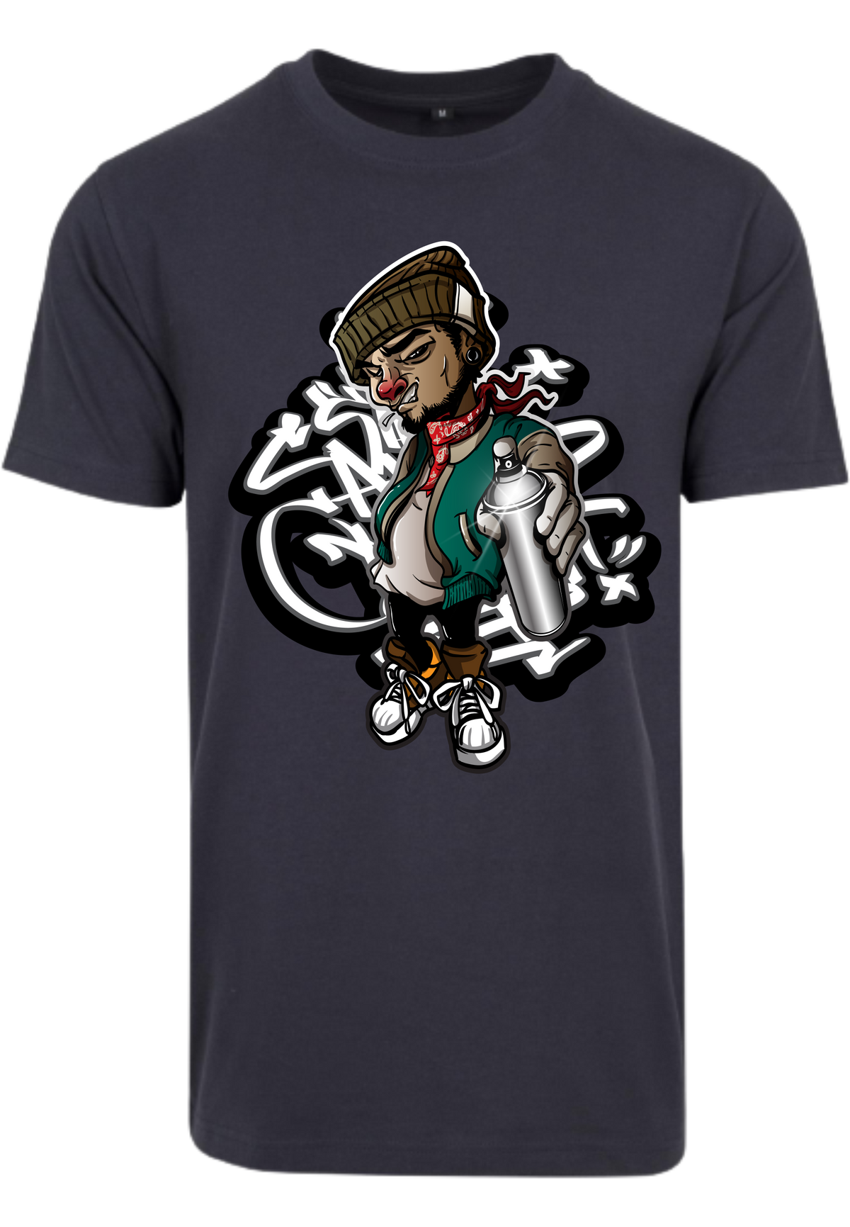 Herren T-Shirt mit Graffiti-Sprayer Aufdruck