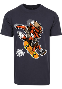 Herren T-Shirt mit coolen Skater-Fuchs Aufdruck